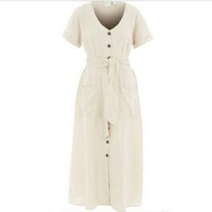 Rachel Zoe 100% Linen Button Down Dress Sz S